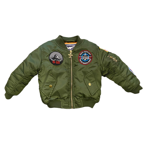 Patch Bomber Jacket - Green